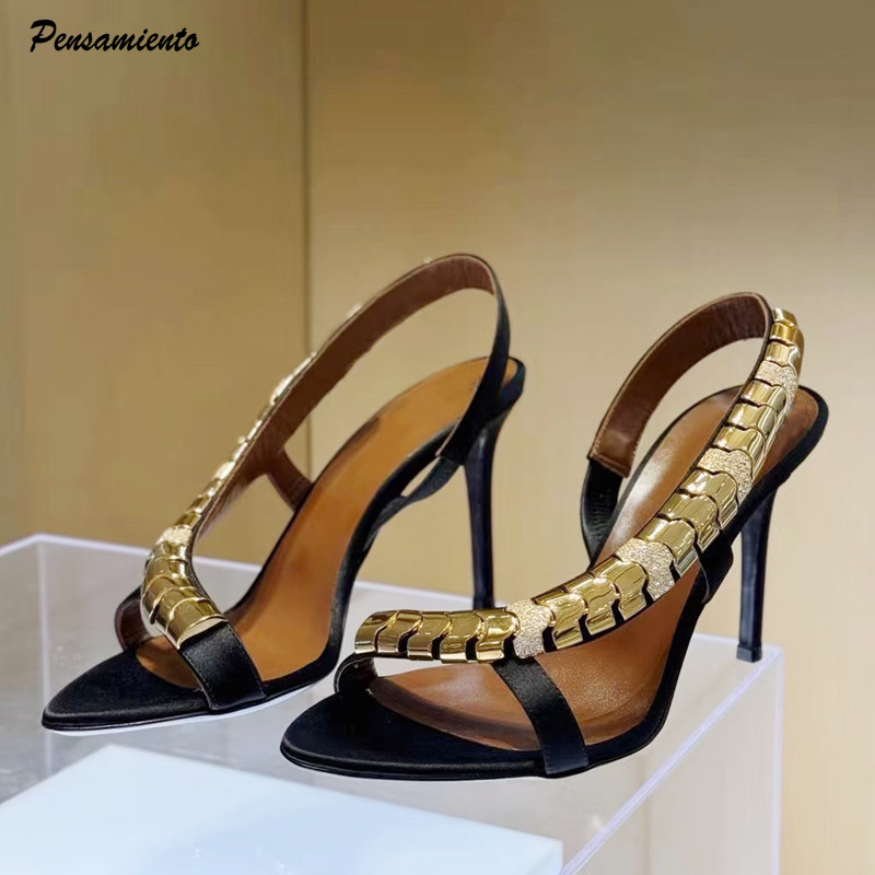 Summer Clothing For Petite Women - Luxe strass-pailletten satijnen dames gladiatorsandalen mode