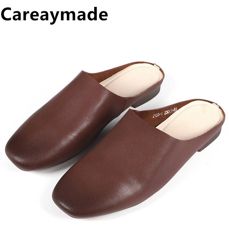 Summer Clothing Korea - Careaymade-Zomer 100% Echt Leer Vrouwen Slippers,