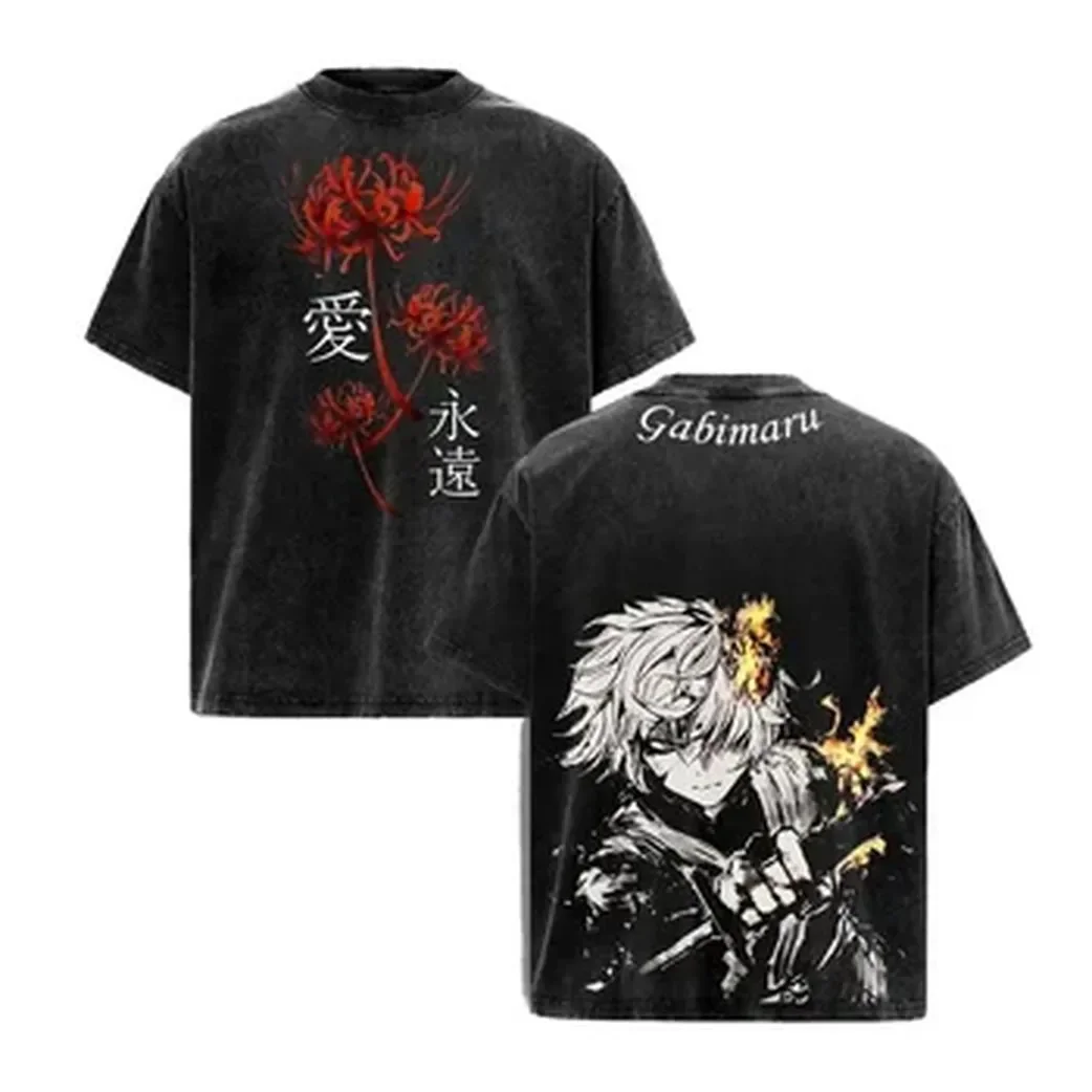 Vintage Summer Clothing Men - Japanse Anime Hell's Paradise T-shirt Gabimaru