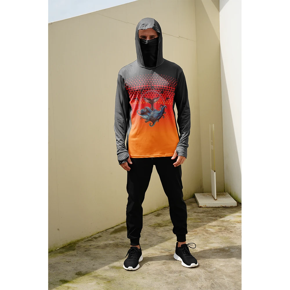Summer Clothing Us - Visserijshirts Heren Zonbescherming Hoodie Masker Alles-in-één