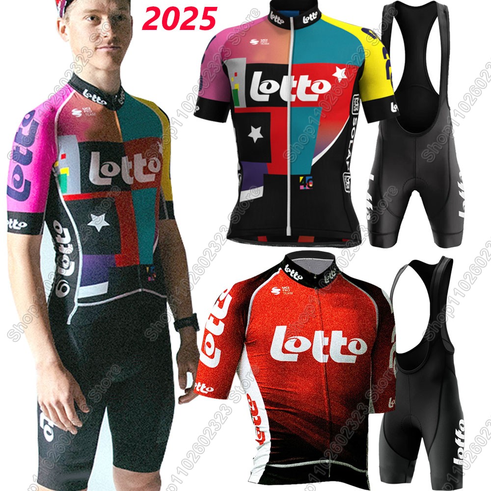 Summer Clothing Men 2025 - Lotto team 2025 wielertrui set Zomer