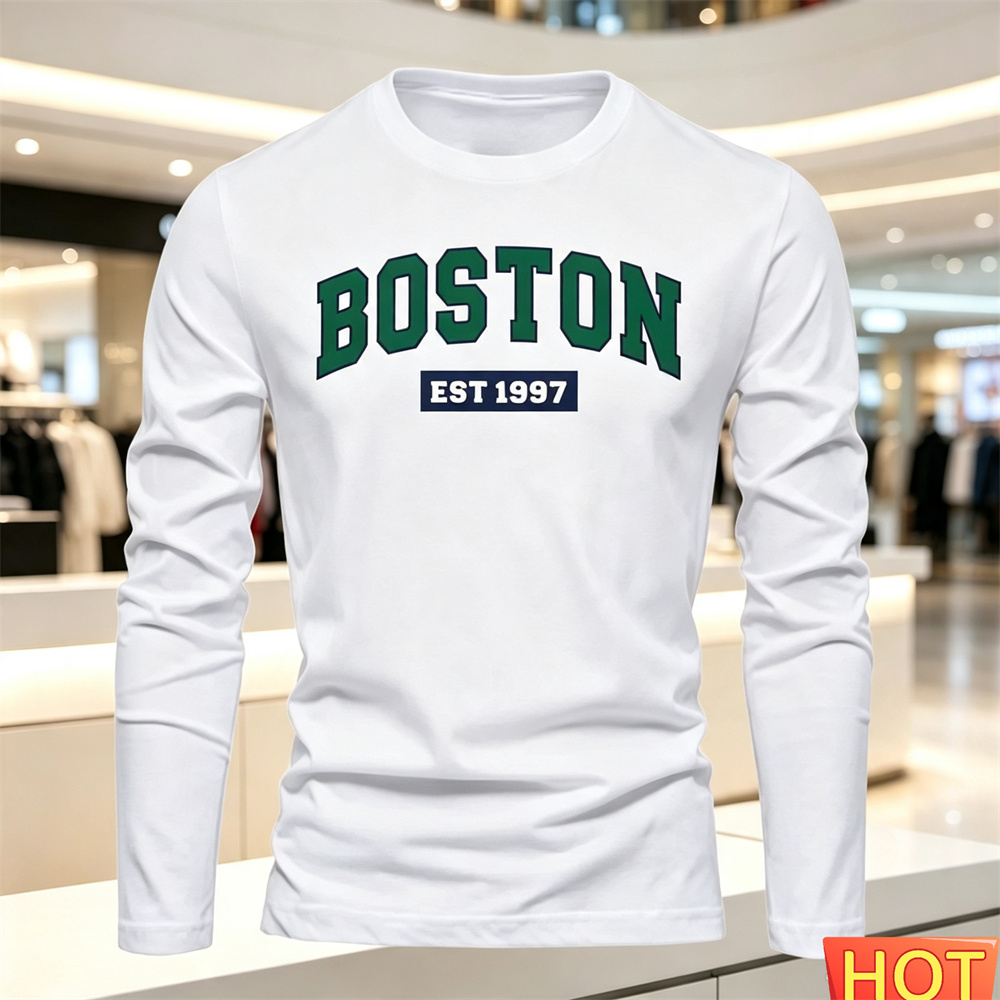 Summer Clothing Us - Herfst Zomer heren T-shirt met lange