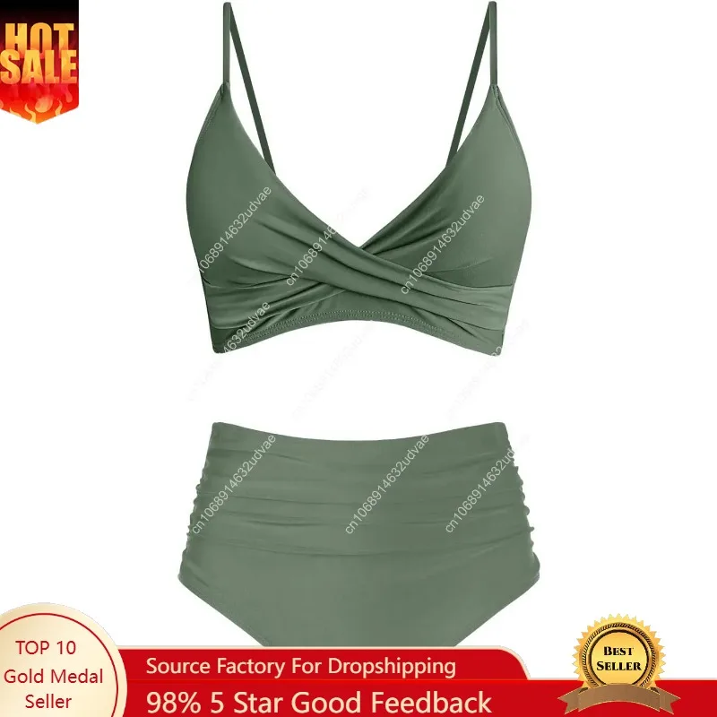 Bikini Set Push Up - Dames bikiniset met hoge taille, push-up,