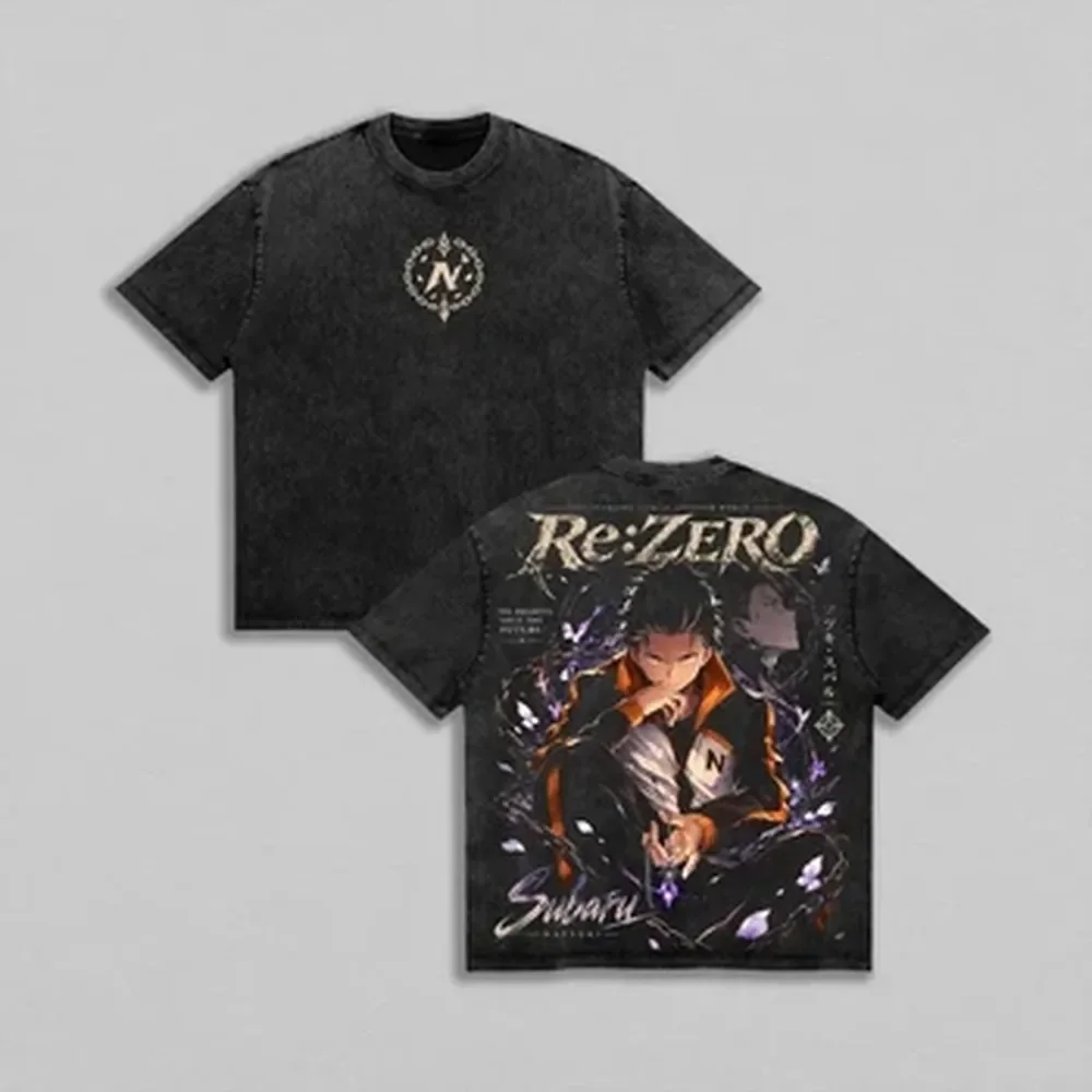 Vintage Summer Clothing Men - Natsuki Subaru Re: Zero Anime T-shirt