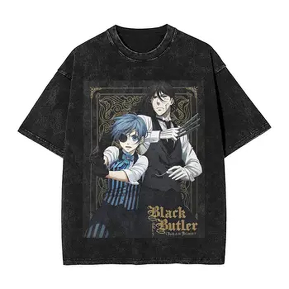 Vintage Summer Clothing Men - Anime Black Butler Grafisch T-shirt voor