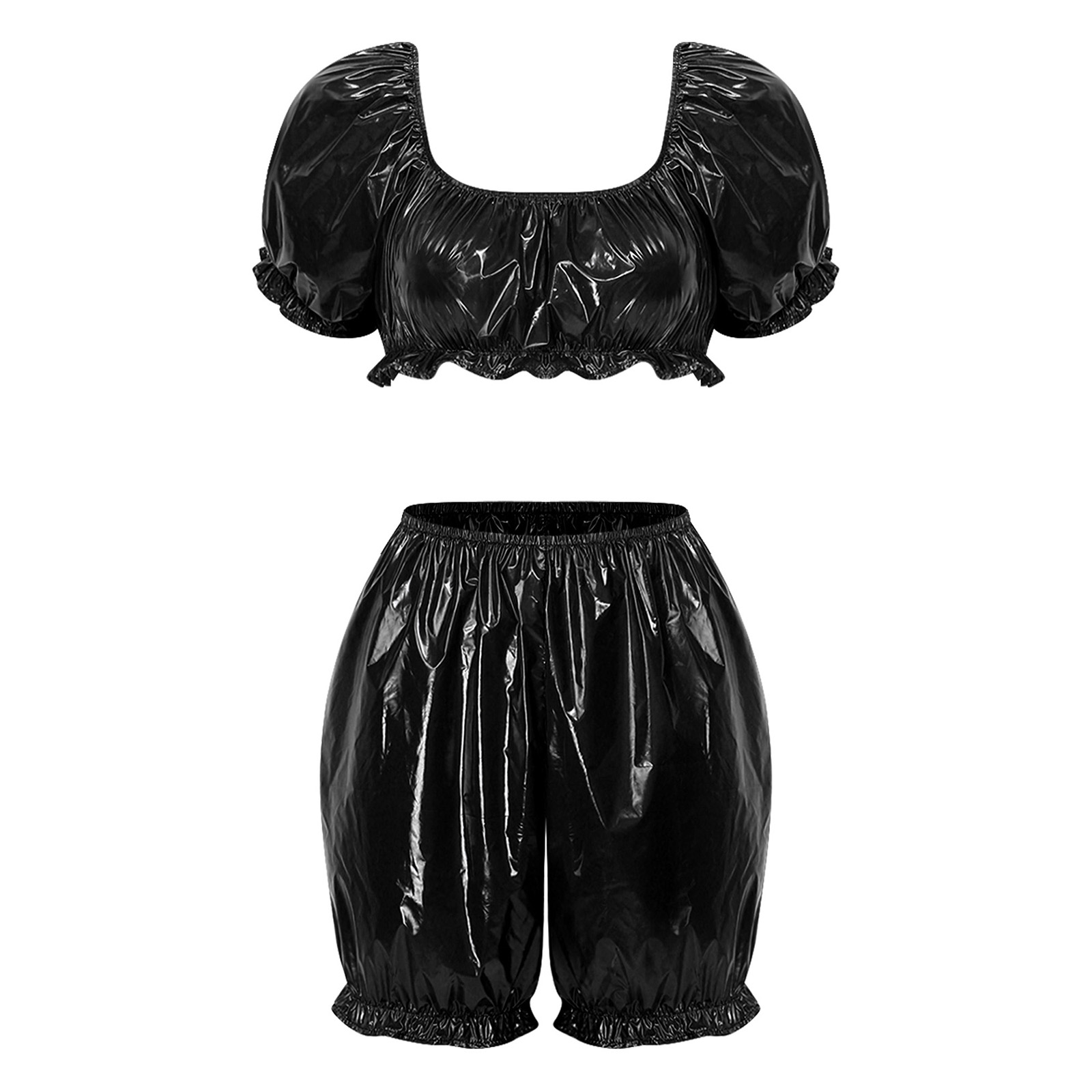Summer Clothing For Petite Women - Dames Wetlook PU Leder Clubkleding Outfits