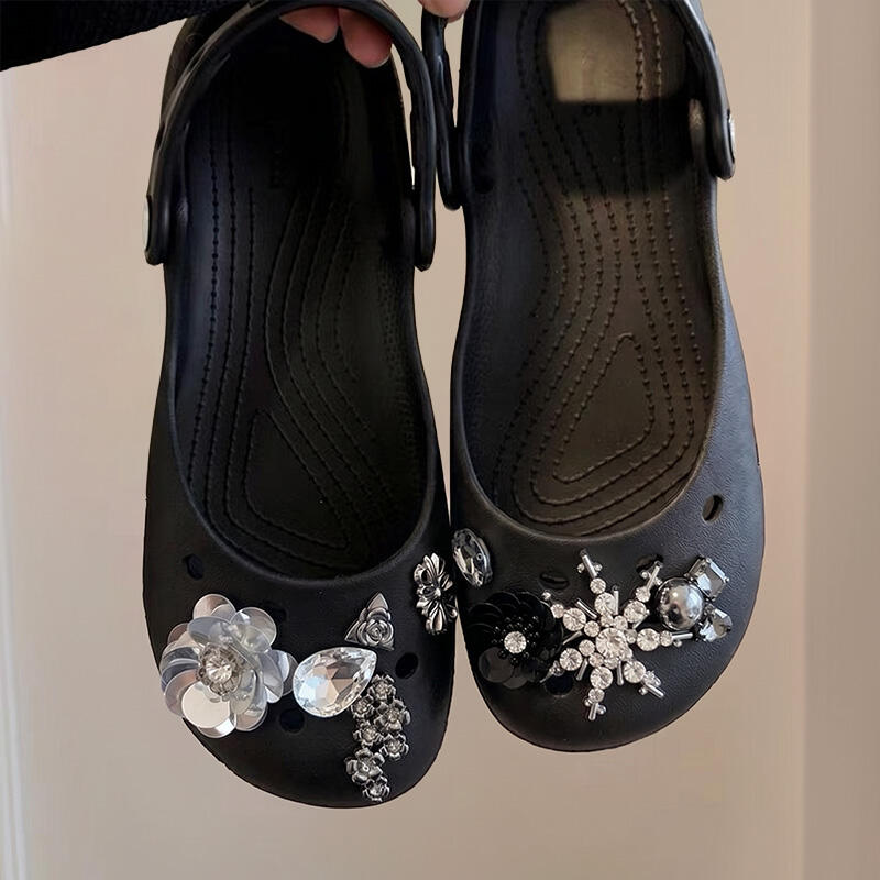 Summer Clothing Korea - Luxe strass sneeuwvlok decoratie klompen dames