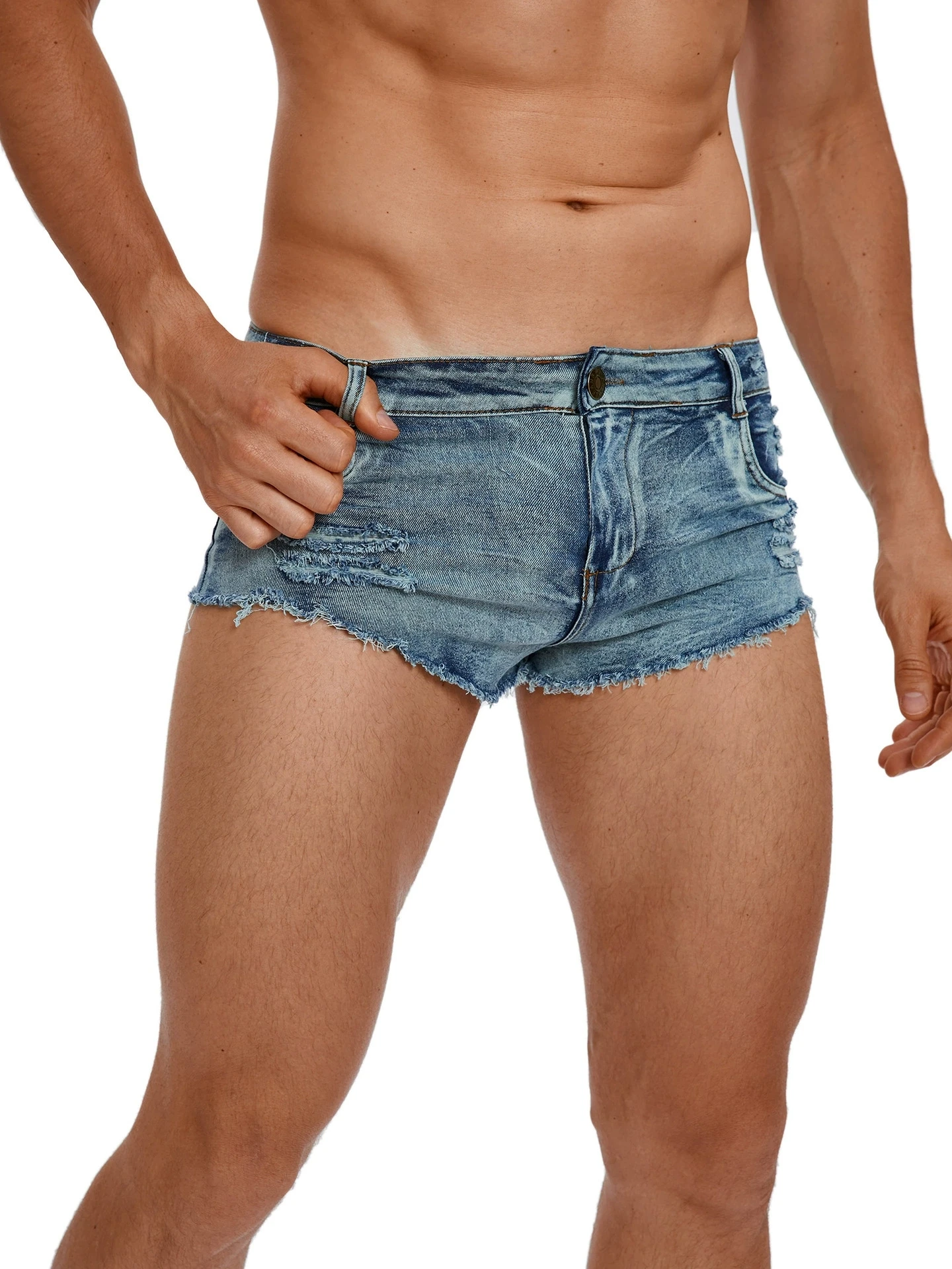 Vintage Summer Clothing Men - Heren jeansshorts met lage taille, modezak,