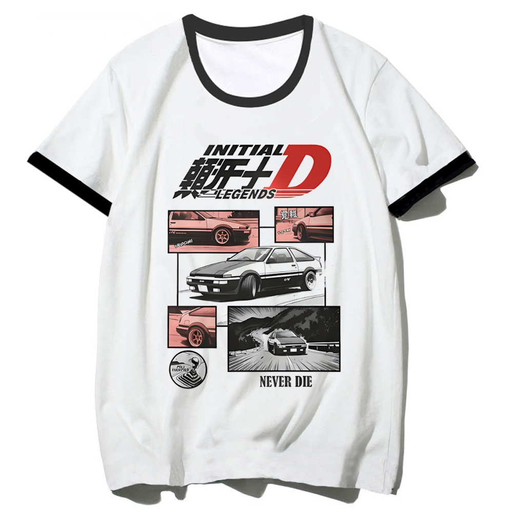 Summer Grunge Clothing - Initial d shirt vrouwelijke esthetiek kawaii