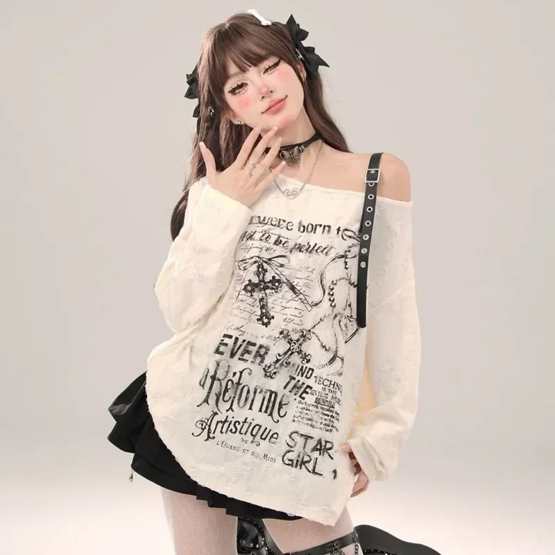 Grunge Gothic Off Schouder Gra - Summer Grunge Clothing recensie en prijs