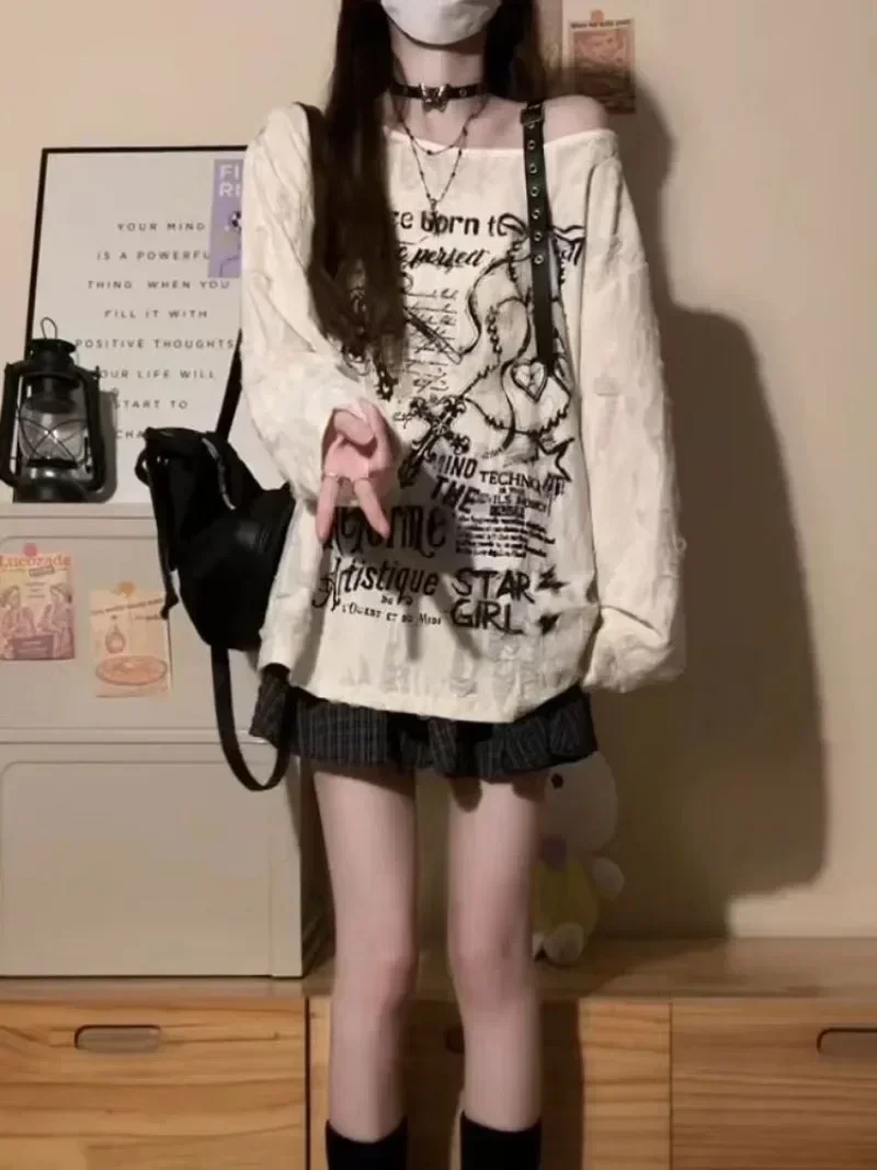 Grunge Gothic Off Schouder Gra - Summer Grunge Clothing recensie en prijs