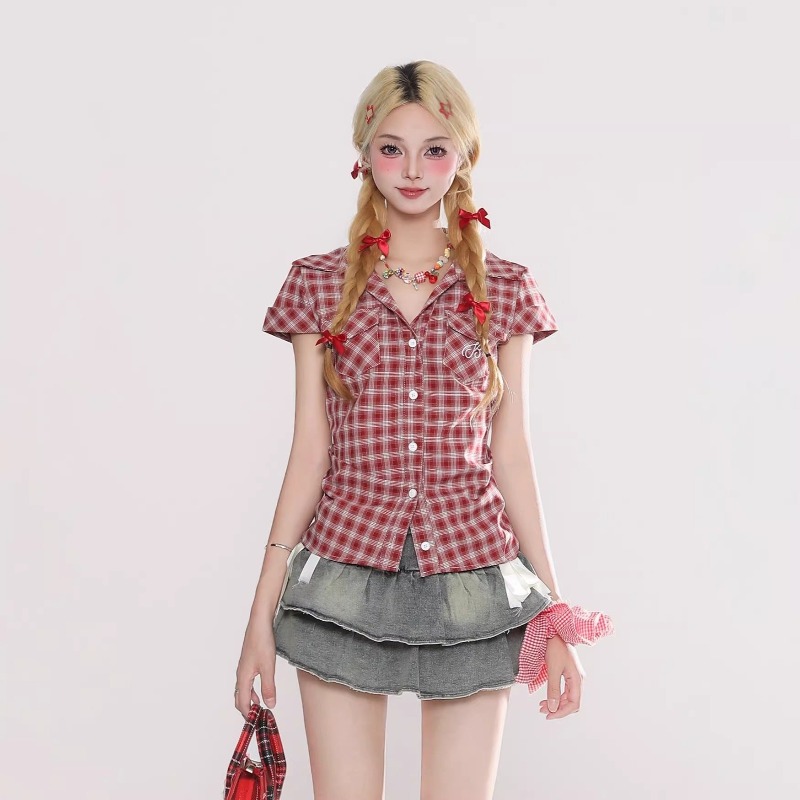 Harajuku Vintage Gothic Geruit - Summer Grunge Clothing recensie en prijs