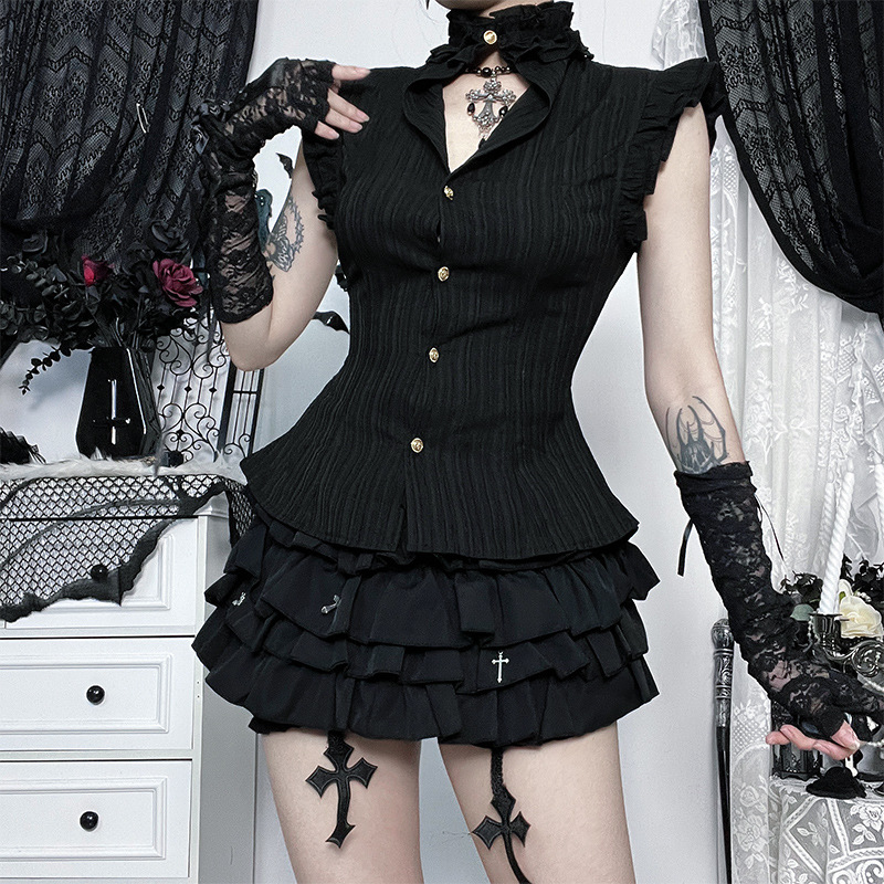 Goth Dark 90s Grunge Single Br - Summer Grunge Clothing recensie en prijs