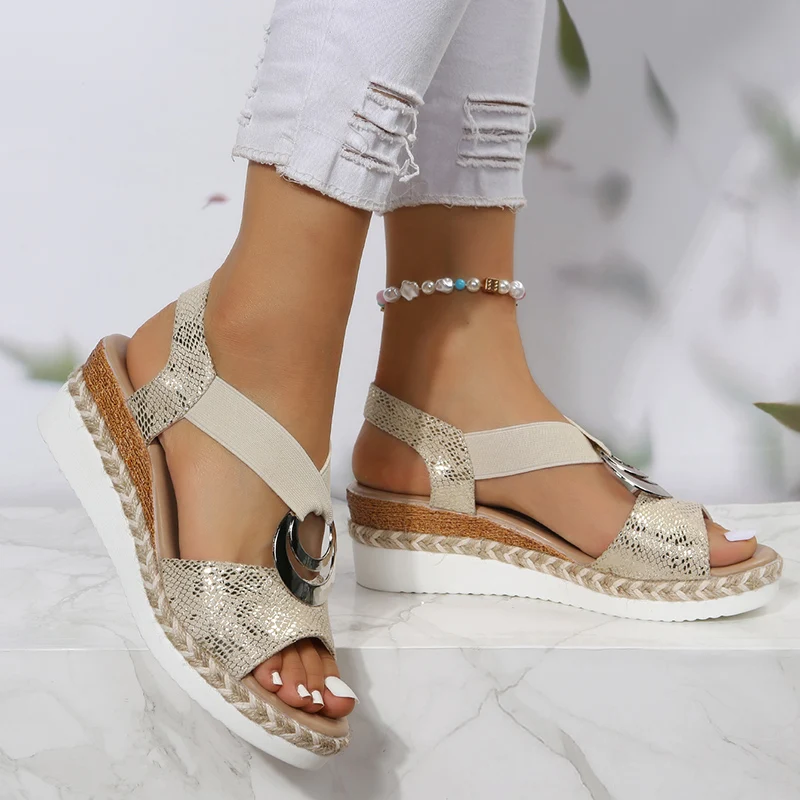 Metalen Gesp Wedge Sandalen vo - Espadrille Sandal Women recensie en prijs