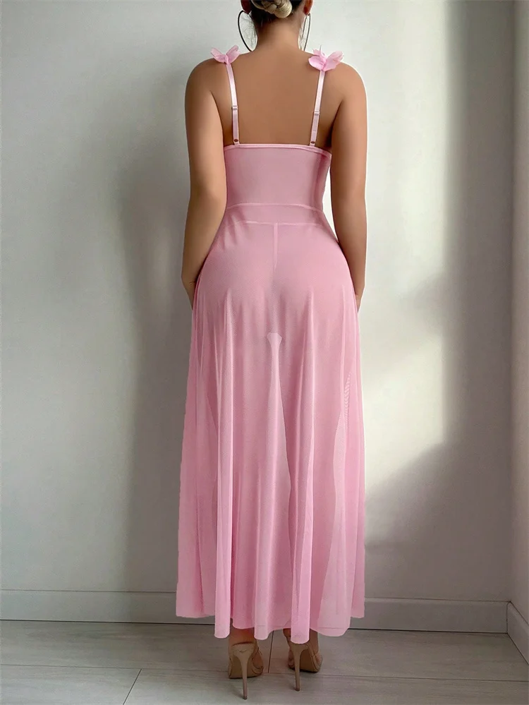 Roze bloemenkant doorzichtige  - Summer Clothing For Petite Women recensie en prijs