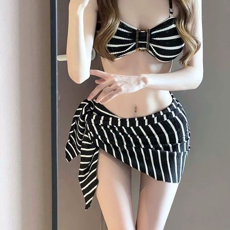 2026 Nieuwe Zwarte Gestreepte  - Bikini Set Push Up recensie en prijs