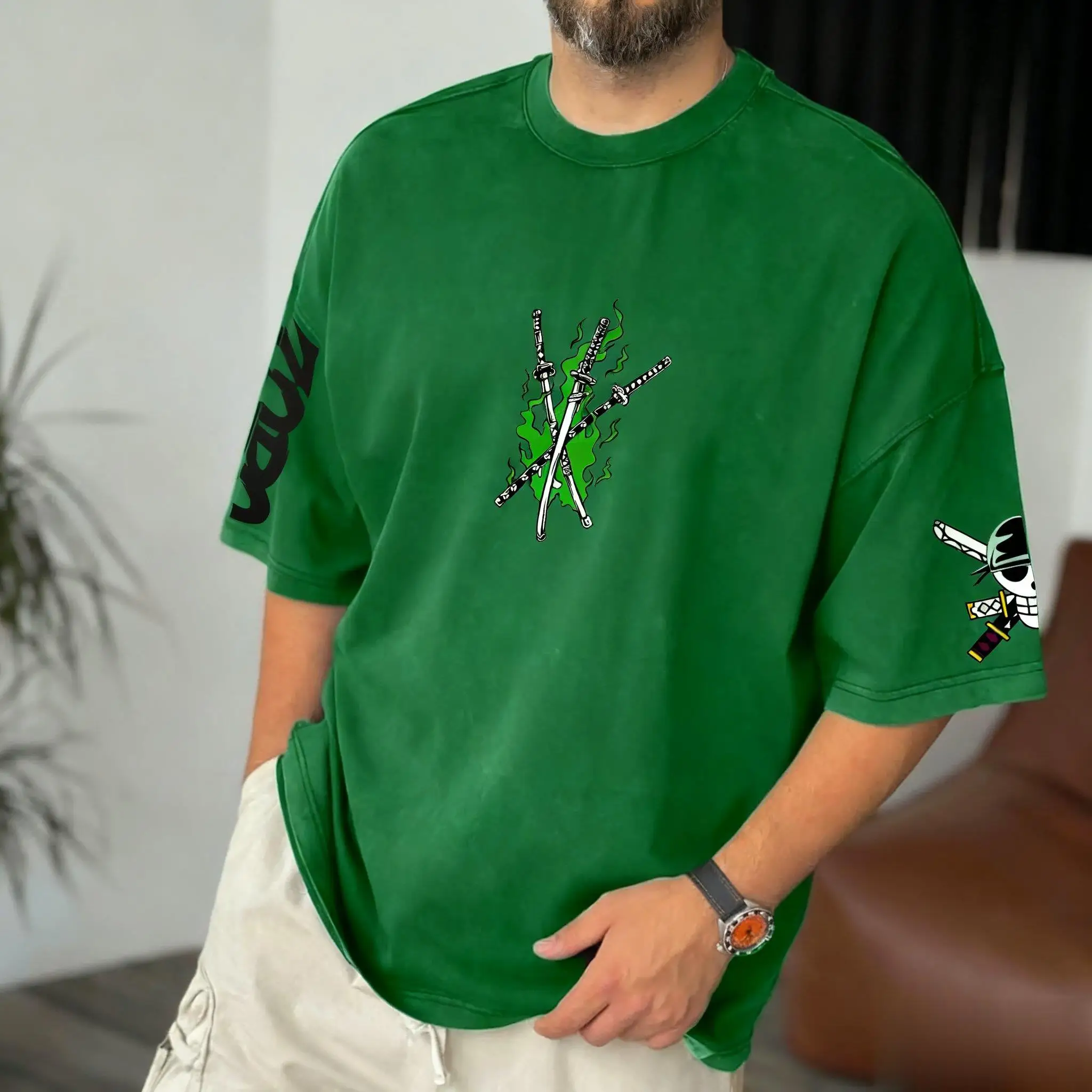 Zomer Y2k Anime Een Stuk Zoro  - Summer Clothing Men 2025 recensie en prijs